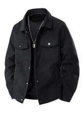 Corduroy snap front jacket for men | Rowan
