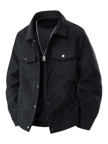 Corduroy snap front jacket for men | Rowan