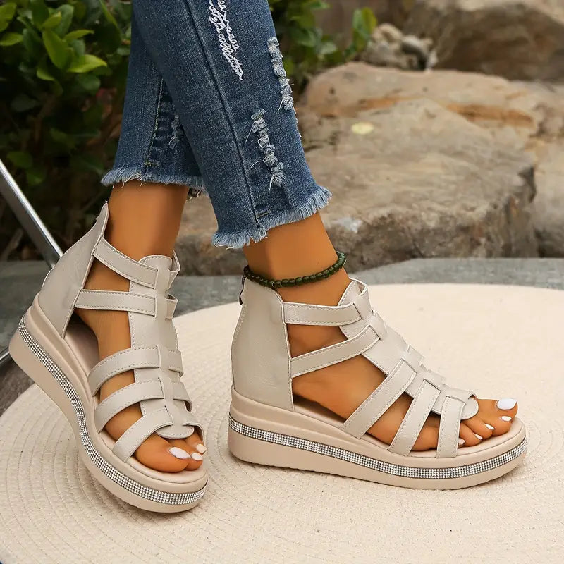 Elegant gladiator sandals with platform for women | Calira