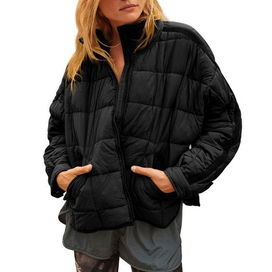 Lightweight compact zip puffer jacket for women | April