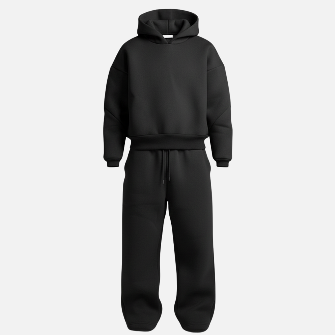 Oversized streetwear hoodie tracksuit set for men