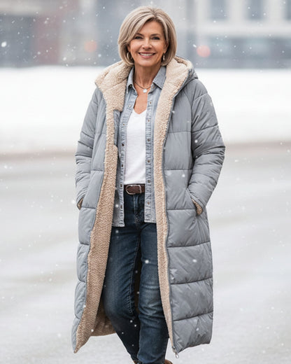 Warm sherpa-lined winter coat for women | Eleanor