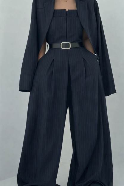 Chic Bustier Jumpsuit & Jacket Set for Women | Selene