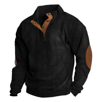 Orvyn | Men's Ribbed Knit Quarter Button Sweater