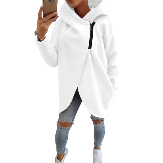 Plus-size relaxed half-zip pullover hoodie for women | Vania