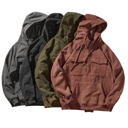 Utility quarter-zip hoodie with cargo pockets | Ardent