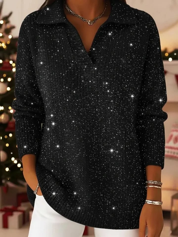 Classic polo-neck everyday knit sweater for women | Léonie