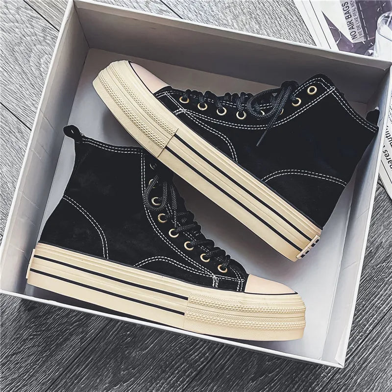 Platform high-top sneakers with cushioned sole | Ardent