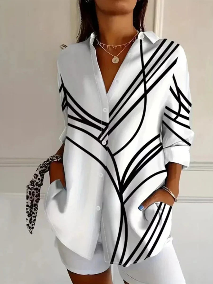 Vintage casual long sleeve blouse for women | Marisela