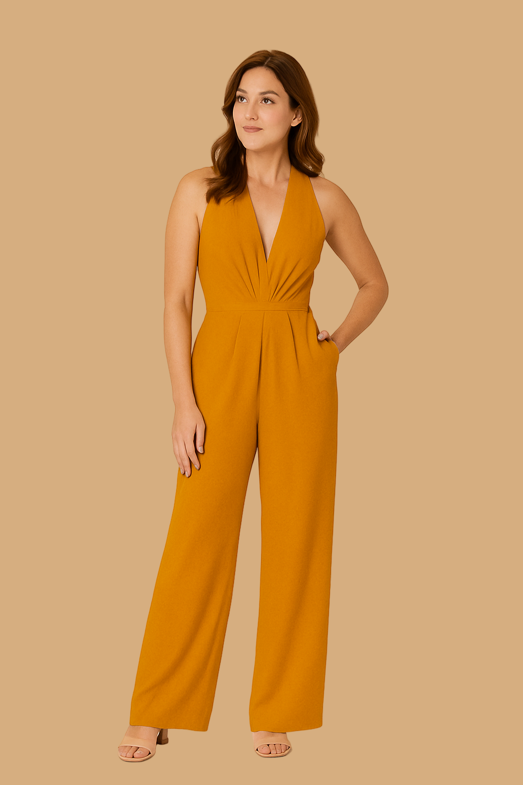 Women’s Serena Sleeveless Jumpsuit | Deep V-Neck | Wide-Leg Elegant Fit