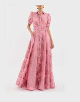 Elegant short puffed sleeve dress for women | Olivia