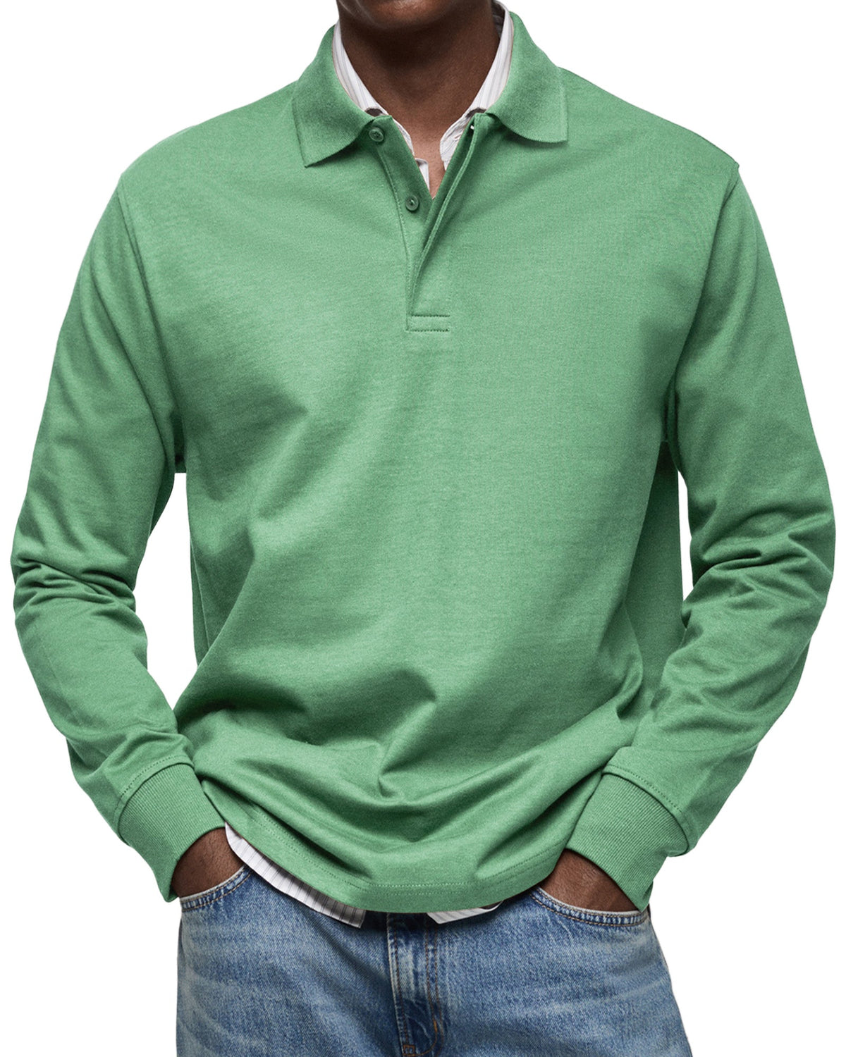 Classic long-sleeve relaxed polo shirt for men | Gary