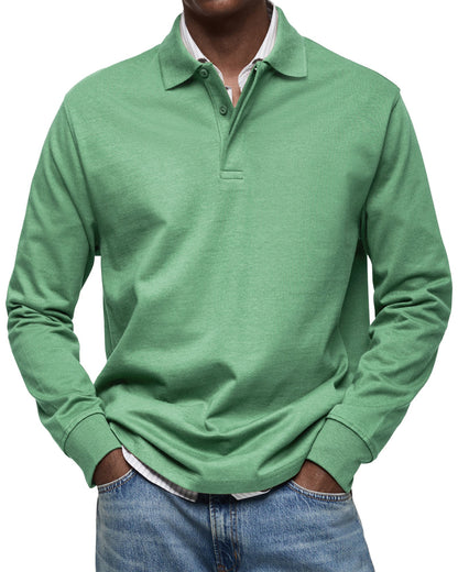 Classic long-sleeve relaxed polo shirt for men | Gary