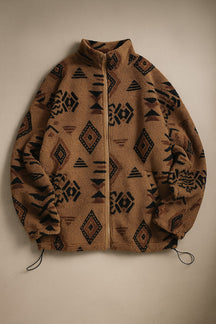 Southwestern patterned full-zip fleece jacket for men | Talmor