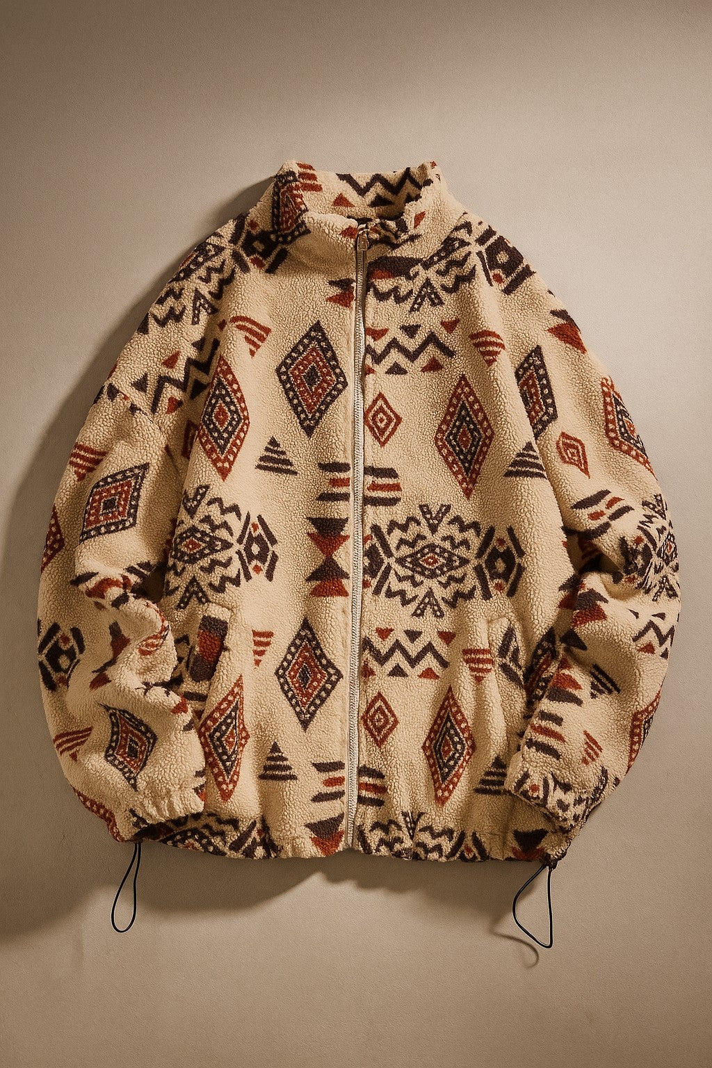 Southwestern patterned full-zip fleece jacket for men | Talmor