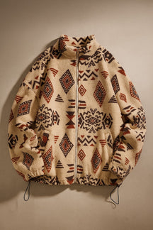 Southwestern patterned full-zip fleece jacket for men | Talmor