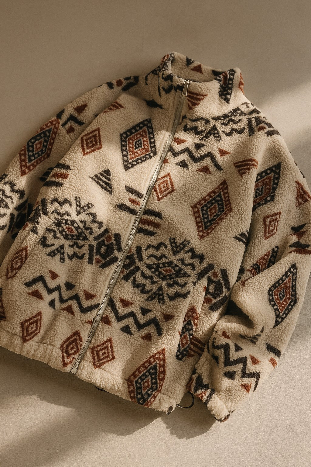 Southwestern patterned full-zip fleece jacket for men | Talmor