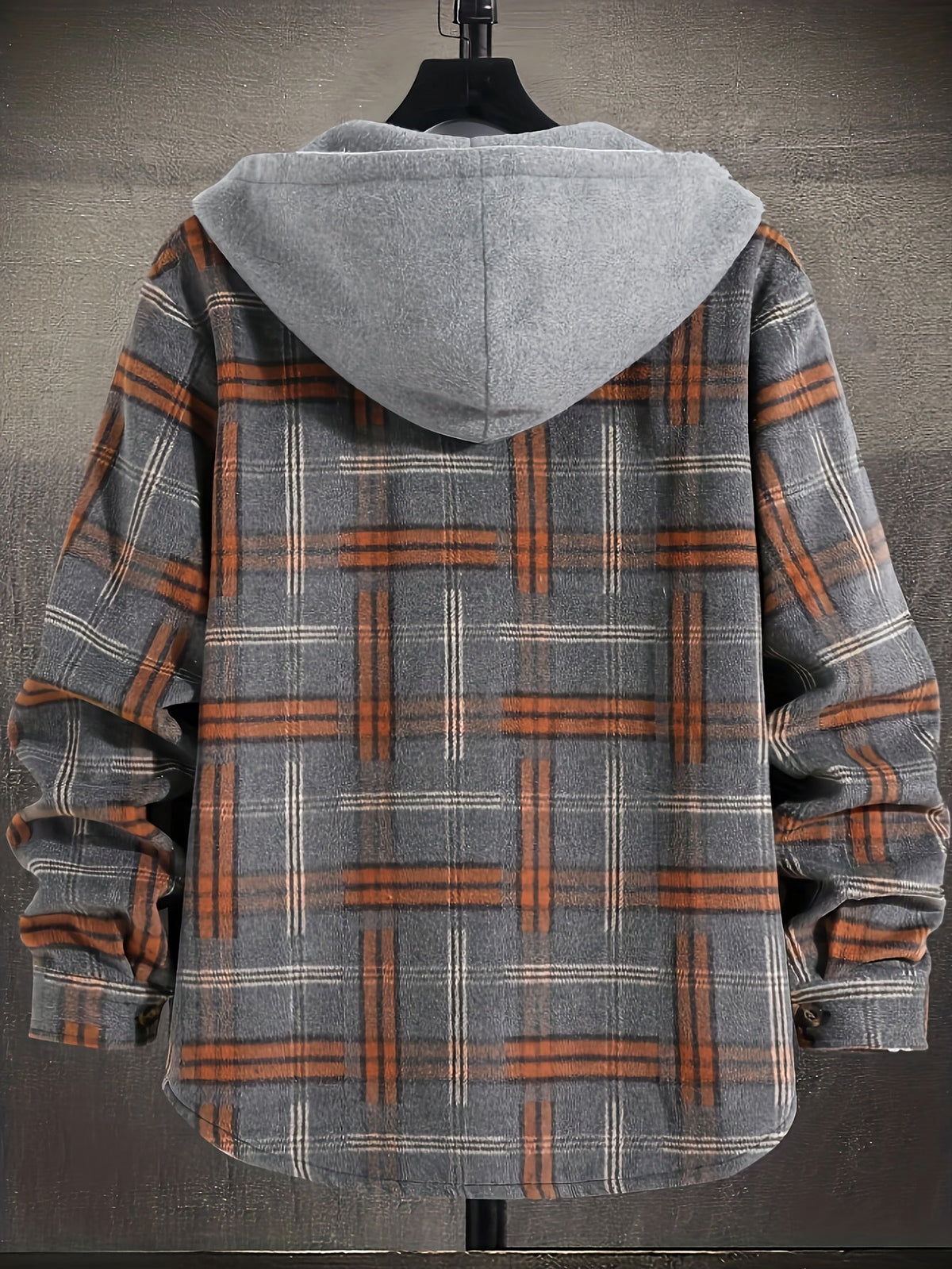 Hollara | Men's Plaid Hooded Jacket with Chest Pocket