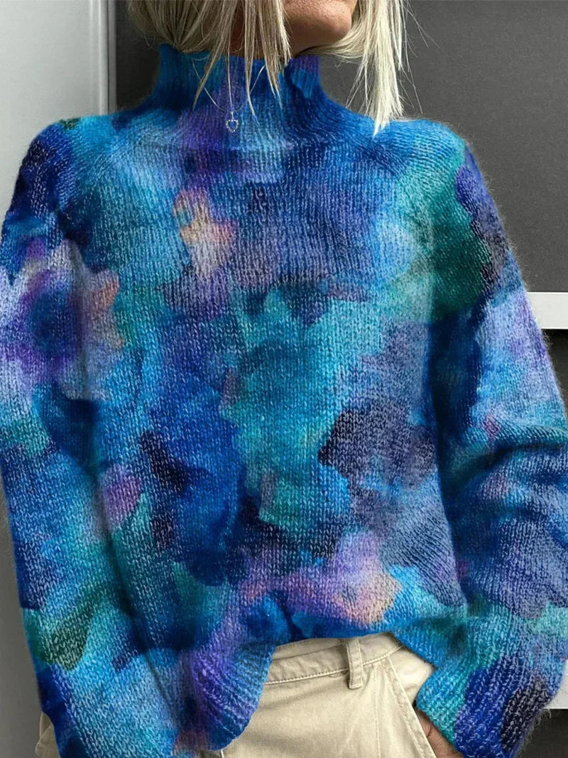 Beatrice | Women's Turtleneck Knit Sweater with Ribbed Cuffs