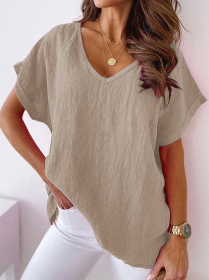 Casual cotton-blend classic T-shirt for women | Marisela