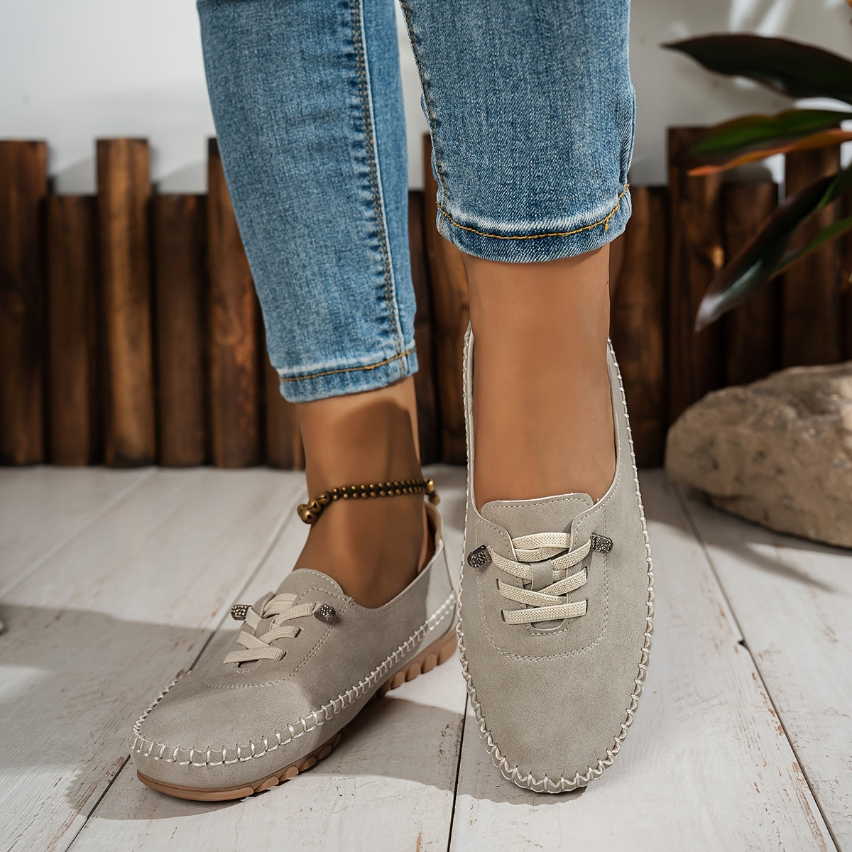 Evelisse | Women's Flexible Sole Lace Up Loafers