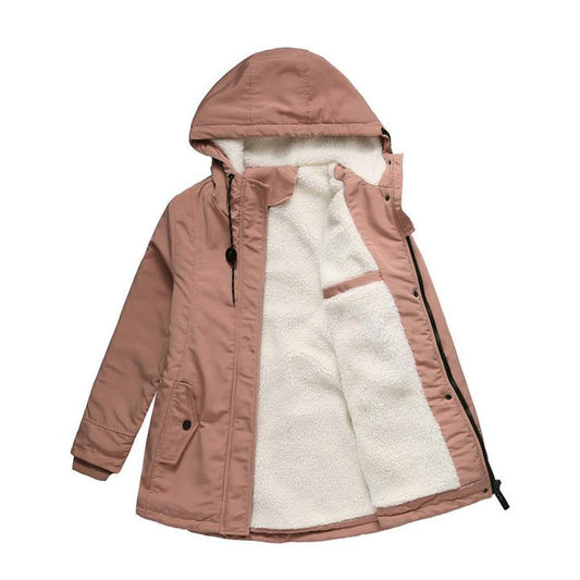 Thick hooded quilted-lining winter coat for women | Amina