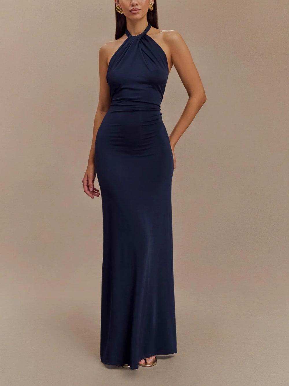 Halter Slinky Maxi Dress for Special Occasions | Amara