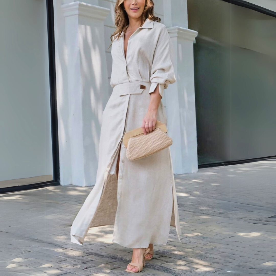 Elegant Summer V-Neck Maxi Dress for Women | Jeanette