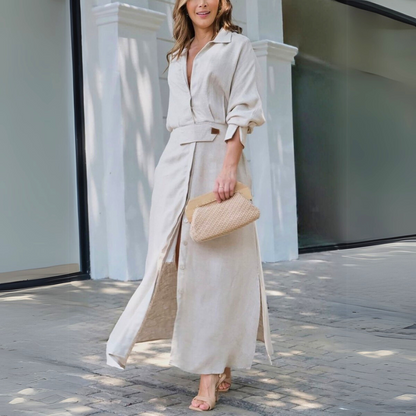 Elegant Summer V-Neck Maxi Dress for Women | Jeanette