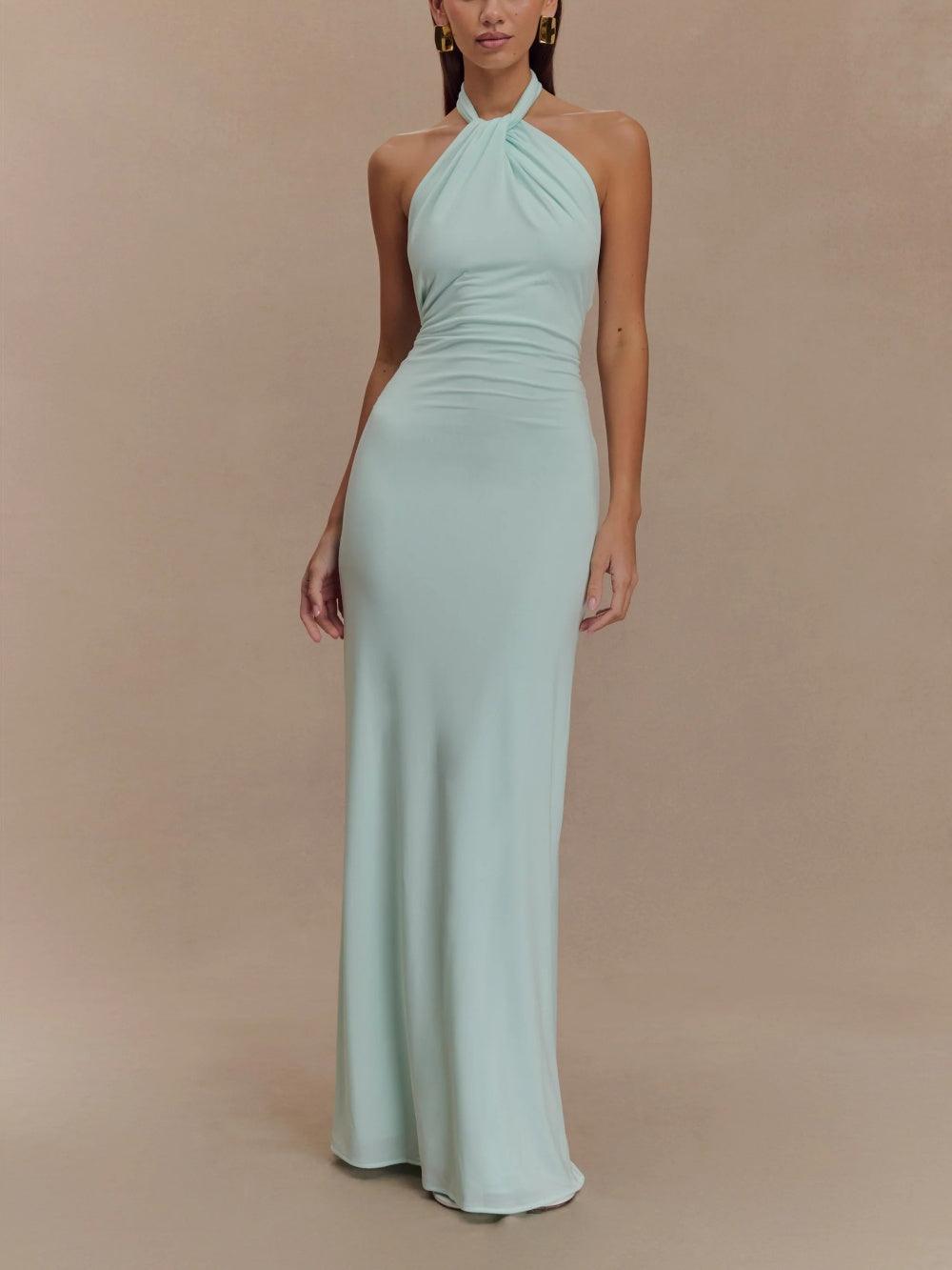 Halter Slinky Maxi Dress for Special Occasions | Amara