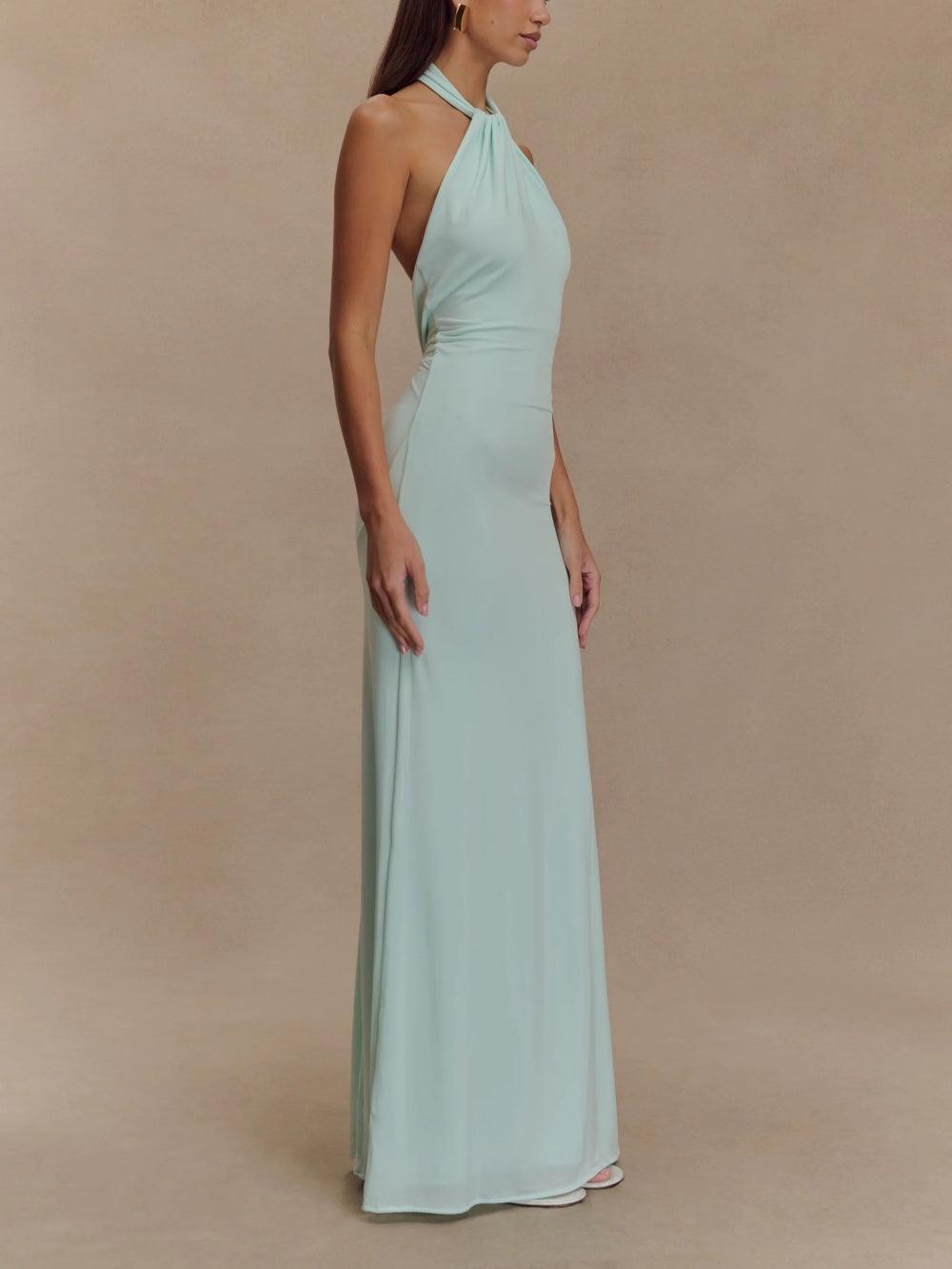 Halter Slinky Maxi Dress for Special Occasions | Amara