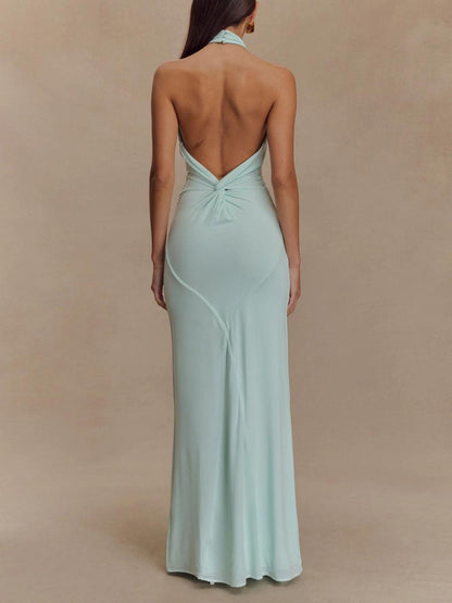 Halter Slinky Maxi Dress for Special Occasions | Amara
