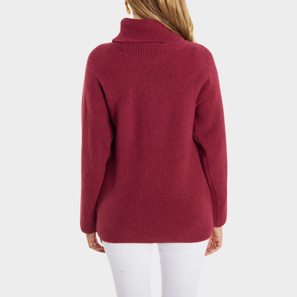 Rosalind | Women's Ribbed Oversized Turtleneck Tunic Sweater