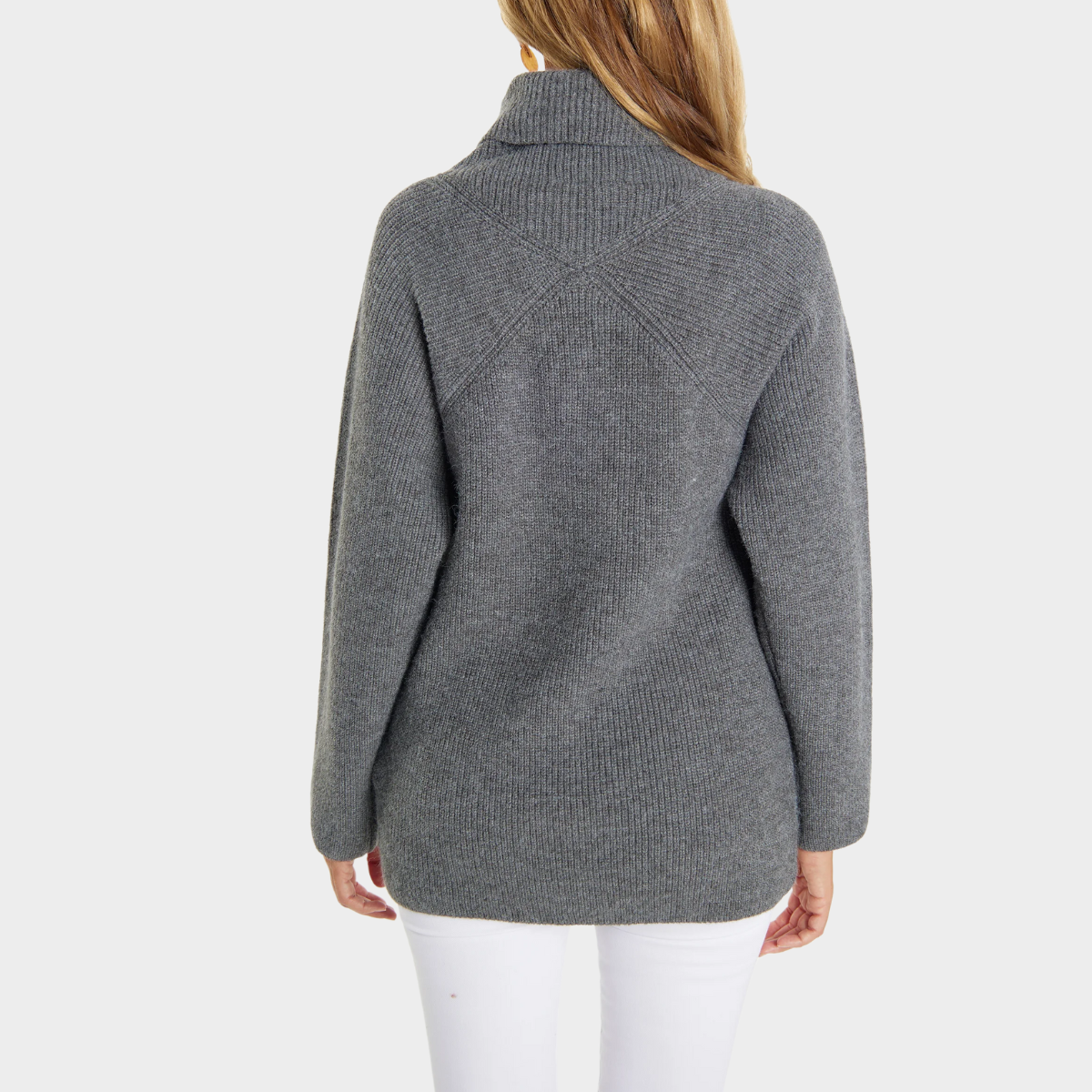 Rosalind | Women's Ribbed Oversized Turtleneck Tunic Sweater