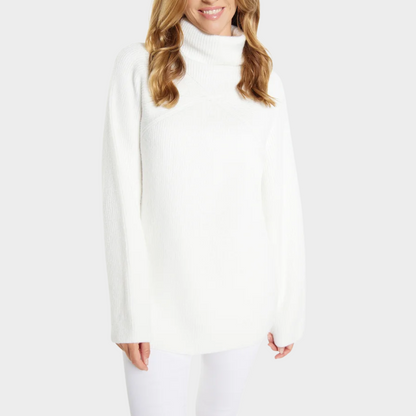 Rosalind | Women's Ribbed Oversized Turtleneck Tunic Sweater