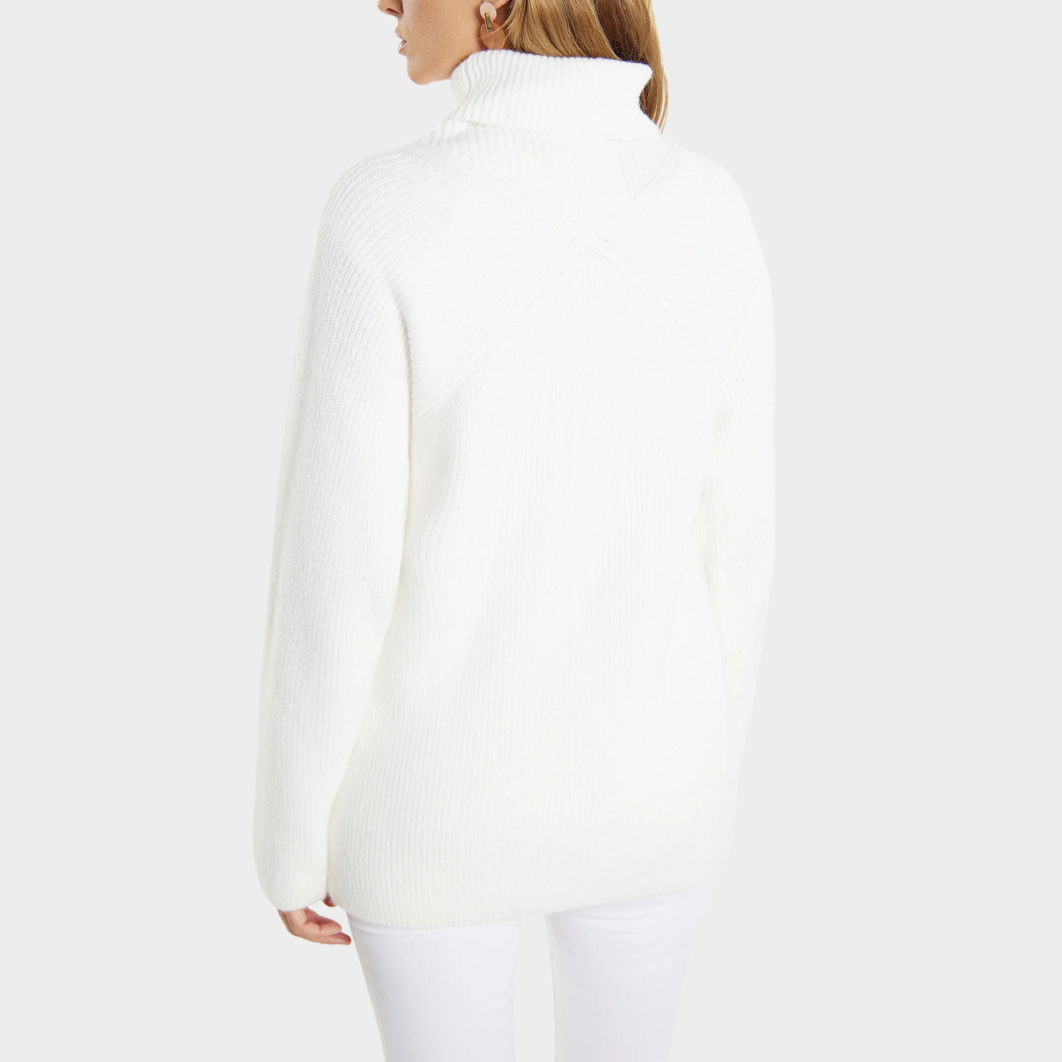 Rosalind | Women's Ribbed Oversized Turtleneck Tunic Sweater