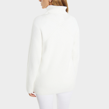 Rosalind | Women's Ribbed Oversized Turtleneck Tunic Sweater