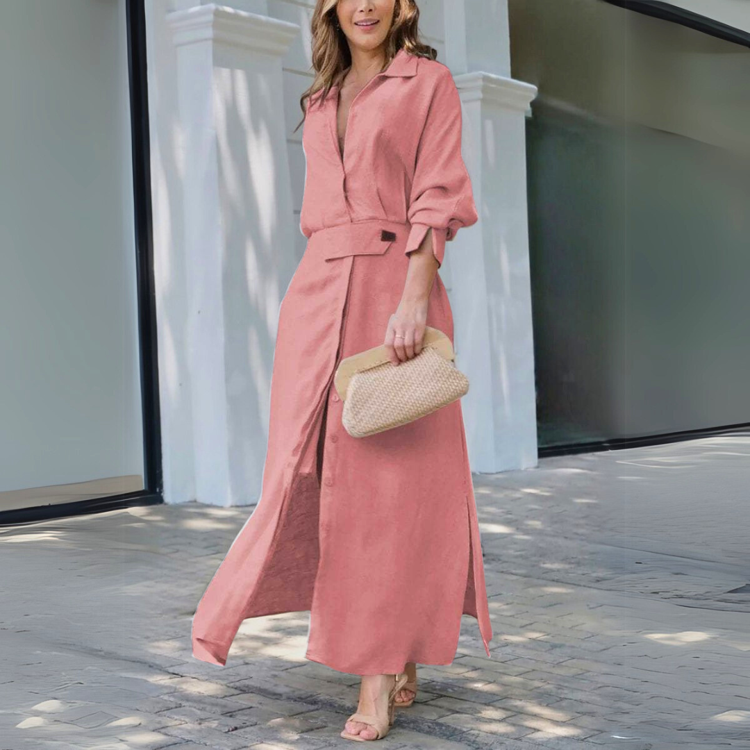 Elegant Summer V-Neck Maxi Dress for Women | Jeanette