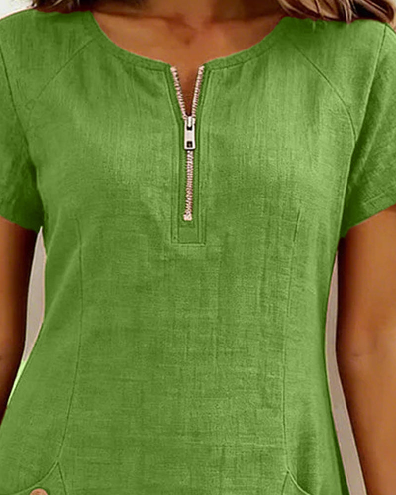 Casual solid A-line mini dress for women | Eliana