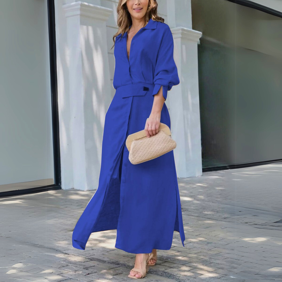 Elegant Summer V-Neck Maxi Dress for Women | Jeanette