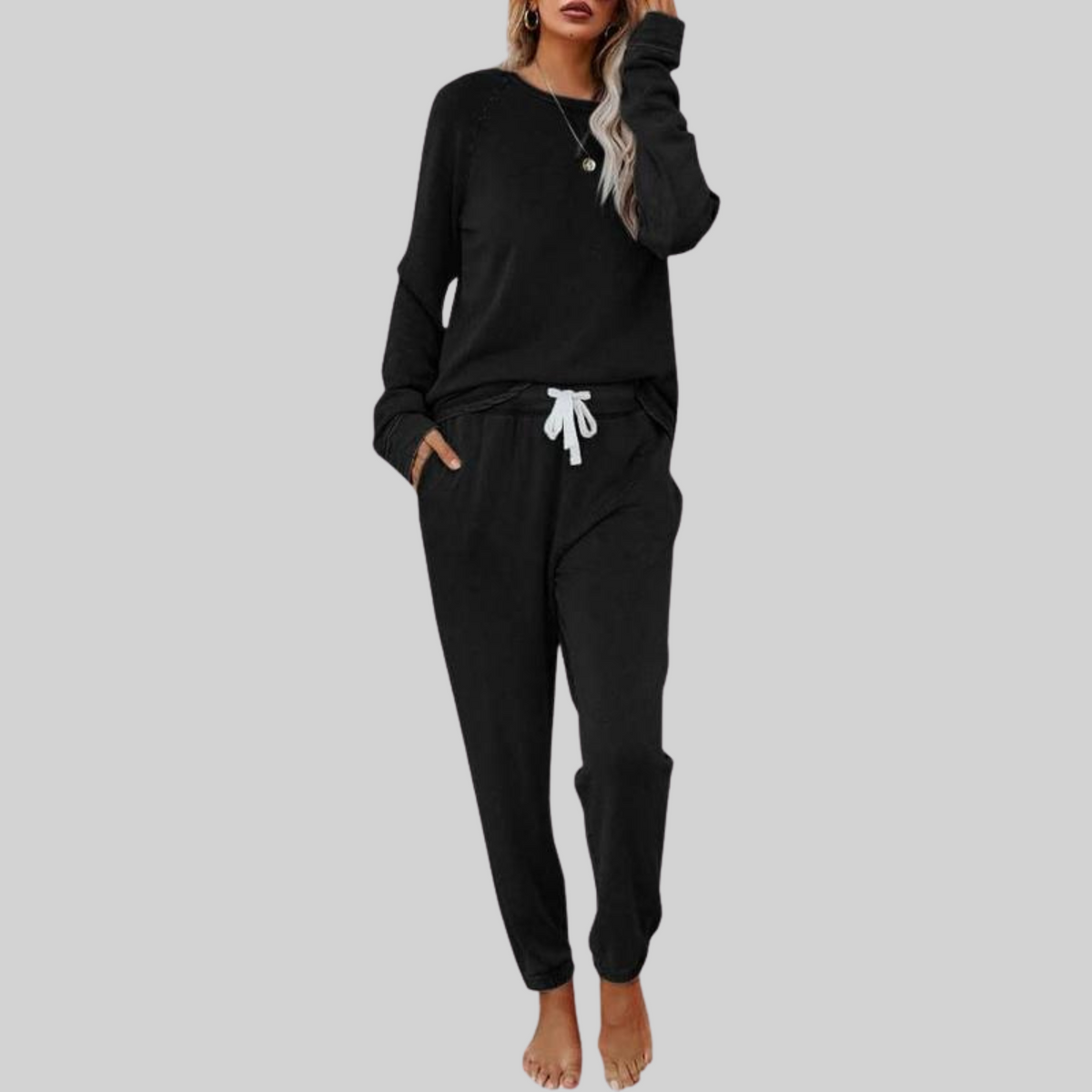Casual long-sleeve sweatpants co-ord set for women | Jocelyn
