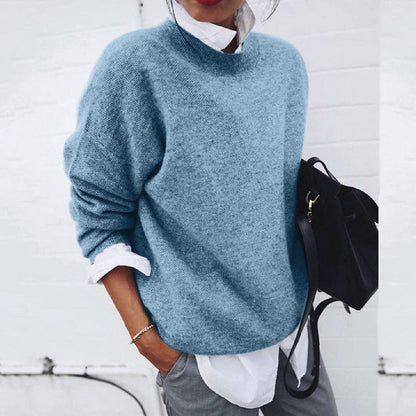 Classic round-neck pullover sweater for women | Mirella