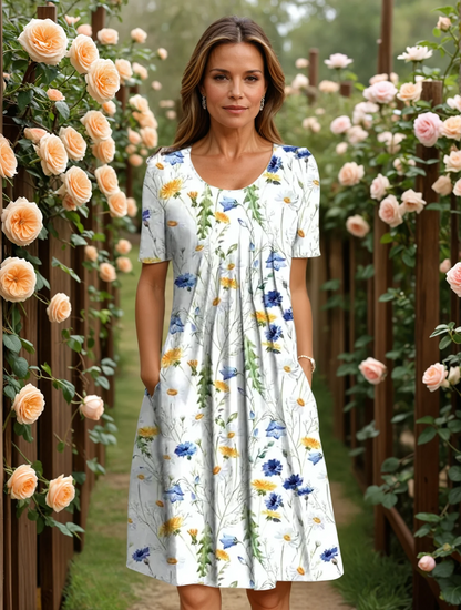Elegant floral tummy-coverage dress for women | Marianne