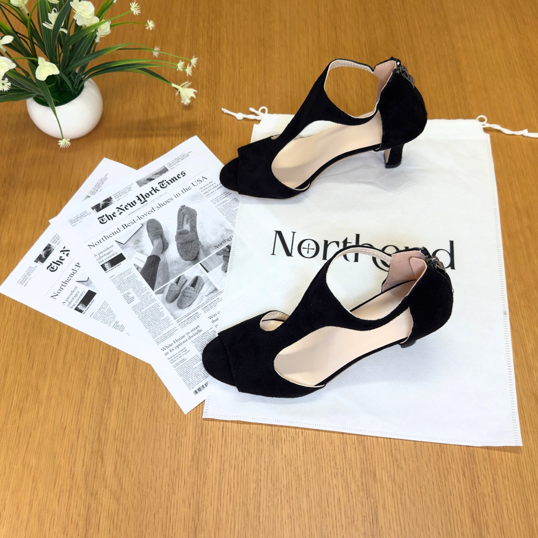 Elegant open-toe comfort heels for women | Amara