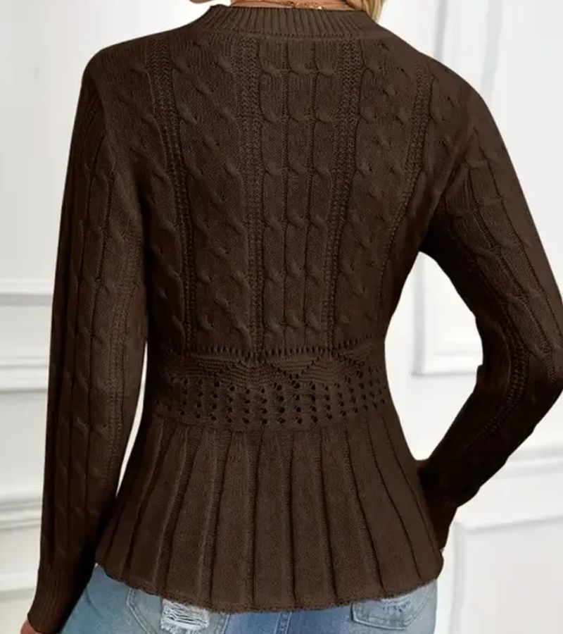 Thick knit peplum hem sweater for women | Ornella