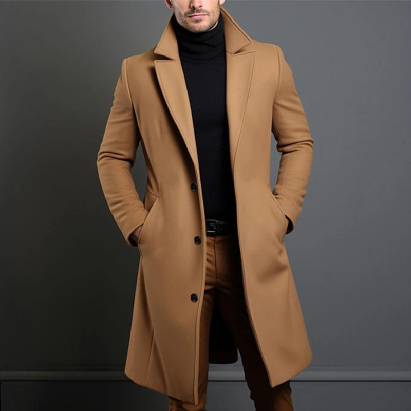 Classic tailored wool coat for men | Alaric