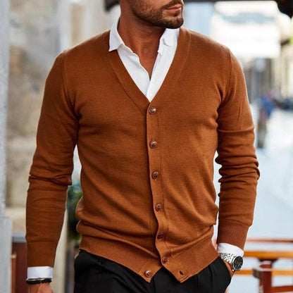 Moreau | Men's V Neck Button Front Cardigan