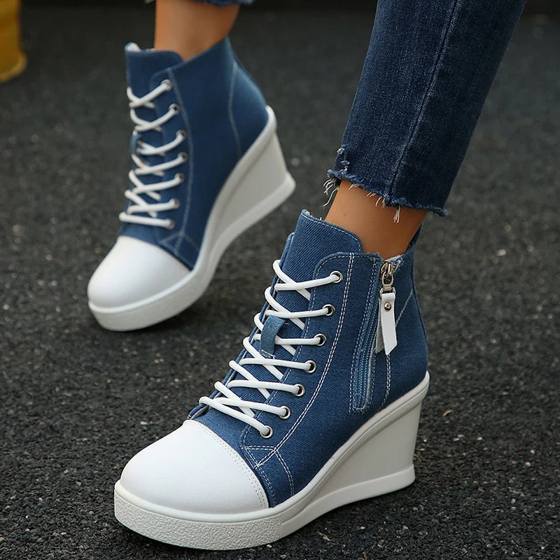 Uptown Canvas Wedge Sneaker | Solara