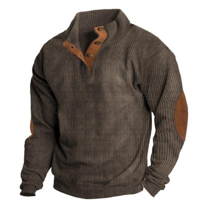 Orvyn | Men's Ribbed Knit Quarter Button Sweater
