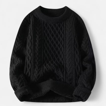 Classic cable-knit round-neck everyday jumper for women